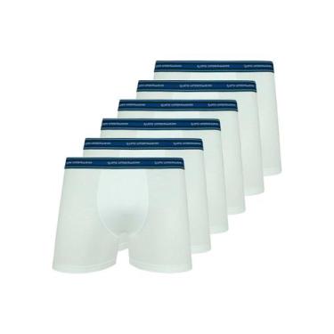 Imagem de Kit com 6 Cuecas Boxer Lupo 523-003, Branco, M