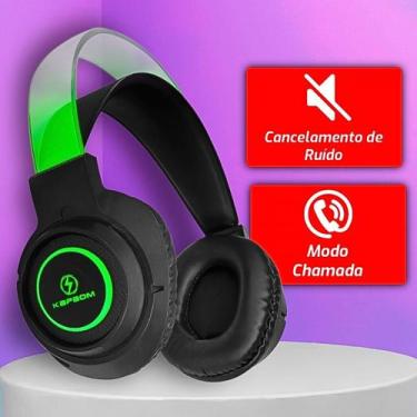 Imagem de Fone de ouvido Headphone Luz RGB Bluetooth Cancelamento de Ruído Kapbo