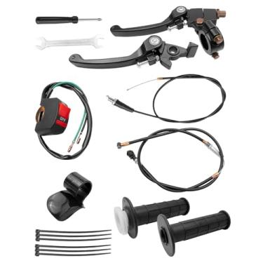 Imagem de EMIHO Kit de alavanca de freio de embreagem dobrável de 7/20.3 cm apto para Apollo 70cc 110cc 125cc 150cc RFZ125 DBX15 DBX18 TaoTao DB17 DB27 Coolster M125 Xmotos motocicleta, com cabo de acelerador