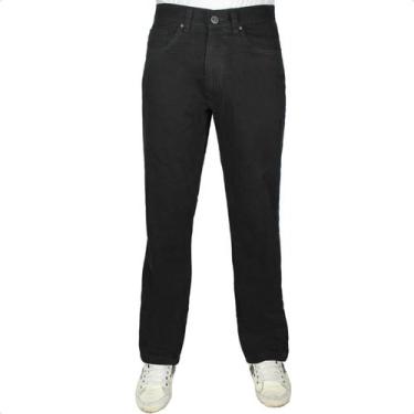 Imagem de Calça Sarja Masculina Tradicional - R7, 40, Preto