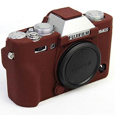 Imagem de Capas profissionais de silicone seguro para câmera, capa protetora de borracha para câmera Fujifilm Fuji XT10 X-T10 Digital SLR (café)