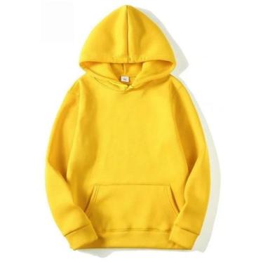 Imagem de Blusa Moletom Canguru 100% Algodão Básico - PROPRIA, Amarelo