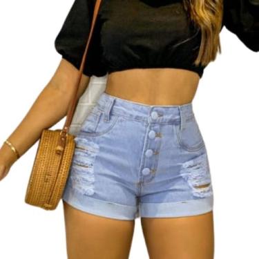 Imagem de Short Jeans Z lav Clara 4 botoes cobertos - Atacado da Moda, Claro, 44