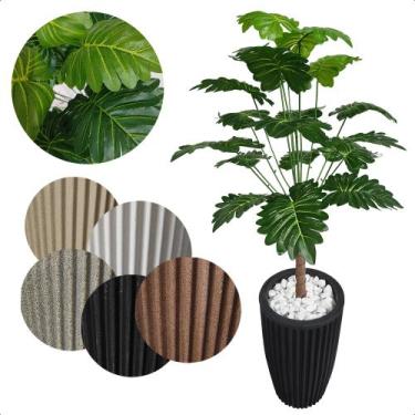 Imagem de Bananinha Artificial Folhas Verdes Grande Vaso Decoração - Flor de Men