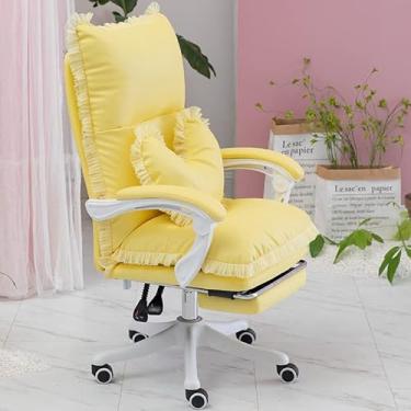 Imagem de Executivo comercial ergonômico de couro colado nas costas, mesa de computador gerencial, apoio de braço grande e alto com apoio para os pés retrátil e base de metal para escritório em casa,