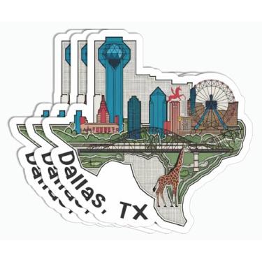 Imagem de Adesivo de 3 peças Dallas Texas - Adesivo de Dallas - Adesivo de carro - Adesivo para laptop - Adesivo de garrafa de água - Adesivo do horizonte de Dallas - Adesivo de viagem