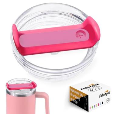 Imagem de Tampa de copo de substituição de 1,134 g para copo Stanley, 1 pacote de tampas de substituição, capas de copo à prova de derramamento para acessórios Stanley Cup (transparente - rosa choque)