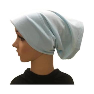 Imagem de Chapéu Tubular Feminino Hijab - Elástico, Cor Lisa e com Lenço de Pape