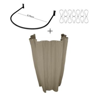 Imagem de Kit Provador Cortina Blackout E Arco 70X70 Bege - Confeccoes Elba