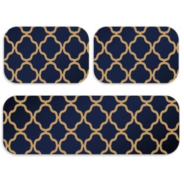 Imagem de Kit 3 Tapetes Para Sua Cozinha Cores Vivas Para Decorar Passadeira Tapetes Antiderrapantes(TPCOZ1285)