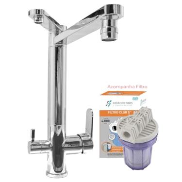 Imagem de Torneira Cozinha com Filtro Bancada Monocomando Gourmet Pia Saída Dupla