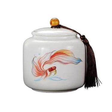 Imagem de Lata de Chá Vasilha de chá de cerâmica de alta qualidade, luz luxuosa, vedação, casa, multifuncional, vasilha vazia para folhas soltas, chá, café Lata de Chá(Grande)