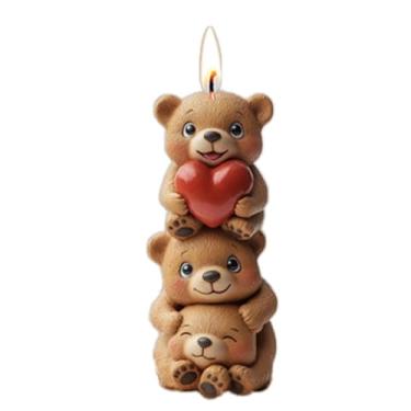 Imagem de Molde de vela espiral ondulado de silicone com cilindro de coração de urso rosa - Moldes de fundição de resina de silicone para velas, resina e sabonete, suprimentos de artesanato