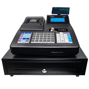 Imagem de Nadex Caixa registradora CR600, 9500 PLU Lookups 60 Dept 50 funcionários, 5 cédulas 8 compartimentos para moedas, 2 compartimentos para cheques, gaveta de dinheiro e moedas de aço resistente, dois