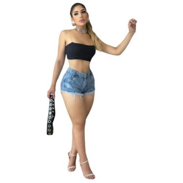 Imagem de Short Feminino Jeans Curto - Fortaleza Jeans, 42, Jeans