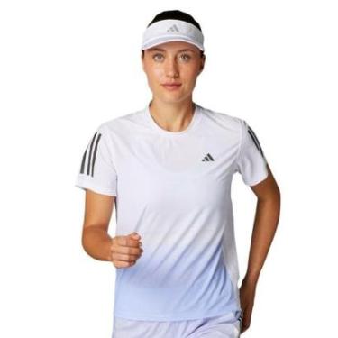 Imagem de Camiseta Adidas Own the Run Colorblock Feminina - Branco PP-Feminino