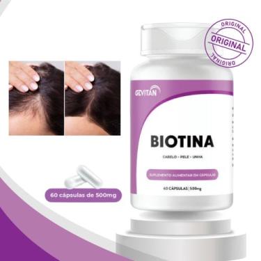 Imagem de Biotina Suplemento Alimentar P/ Cabelo Pele e Unha fortalecimento e cr
