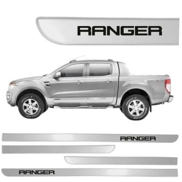 Imagem de Friso Lateral Ford Ranger Cor Original 2013 2014 até 2022, PRATA RIVIE