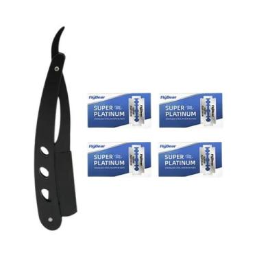 Imagem de Navalha Reta Manual Dobrável Masculina, Lâmina Afiada, Barbearia - oth