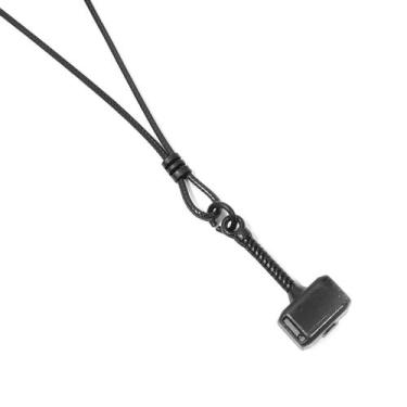 Imagem de Colar Masculino Cordão Thor Negro - Marshop