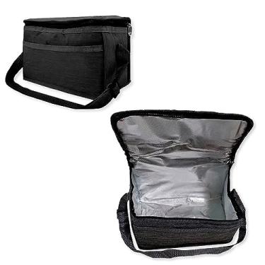 Imagem de Bolsa Térmica para Marmita e Bebidas, Preta, com Alça Ajustável, Revestimento Isolante