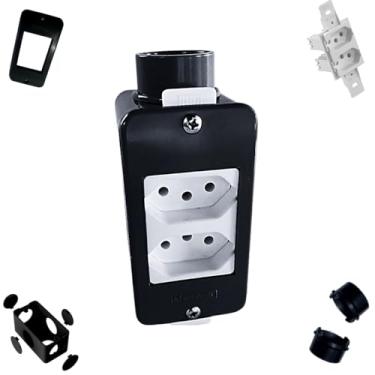 Imagem de Tomada Dupla 20 Amperes Para Condulete Pvc C Adaptador 3/4 (Preto)