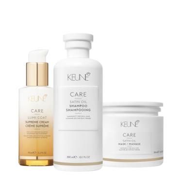 Imagem de Kit Keune Care Satin Oil Shampoo Máscara e Lumi Coat Supreme Cream (3 produtos)