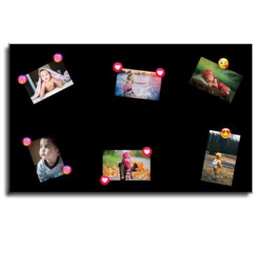 Imagem de Planner Mural Quadro de Fotos Coloridos - Quadro Branco (Preto, 40x60cm)