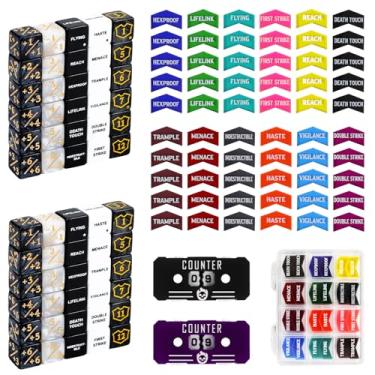 Imagem de FIGURESLAB 122PCS MTG Keyword Tokens & Dice & Life Counter Set for MTG Accessories, Health Tracker Life Counter Bulk Ability MTG Dice Set, Compatible with TCG CCG Magic Card Gaming Accessories