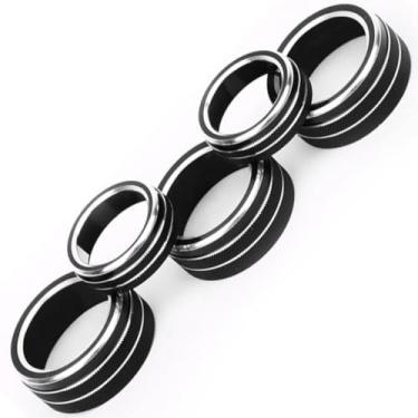 Imagem de Riloer Capa de botão AC, 5 peças de decoração de anel de capa de interruptor de ar condicionado para carro, acessórios de acabamento de tampa de botão AC compatíveis com Honda 10ª geração Accord Sedan