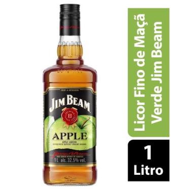 Imagem de LICOR WHISKY JIM BEAM apple Sabor Maça Verde 1Litro