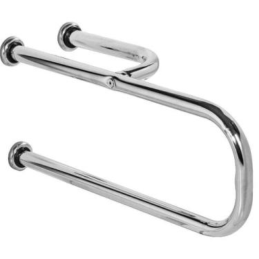 Imagem de Barra De Apoio Para Vaso Sanitário 60x20cm Esquerda - Metalcromo