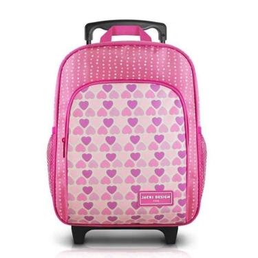 Imagem de Mochila Com Rodinhas Tamanho Pequeno Sapeka Jacki Design Rosa - Flor