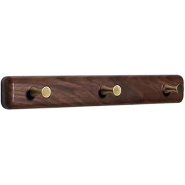 Imagem de Gancho De Madeira Maciça, Gancho De Varanda, Ganchos De Parede De Latão, Suporte De Chapéu De Madeira, Toalheiro De Parede, Cabideiro, Para Corredor, Sala De Estar, Quarto, Banheiro, 56cm