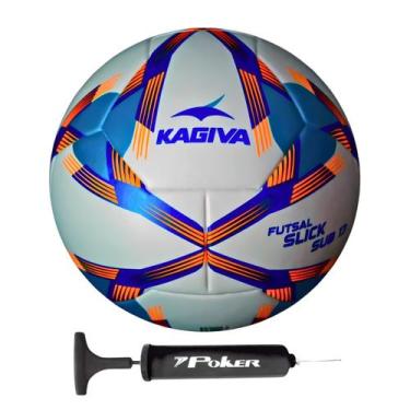 Imagem de Bola de Futsal Infantil Kagiva Slick Sub 13 + Bomba de Ar, Branco