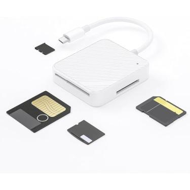 Imagem de Leitor de cartão SD USB C, TAPDRA 4 em 1, tipo-C para adaptador de cartão de memória SD para M2/SD/XD/SM