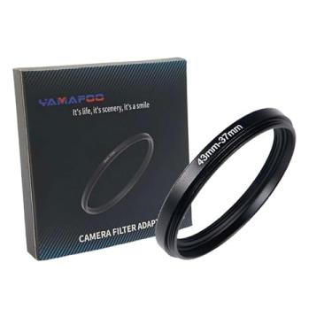 Imagem de Adaptador de anel de metal para cima/para baixo compatível com câmeras mirrorless DSLR Lens, conversor de rosca de filtro UV CPL ND, preto (43-37)