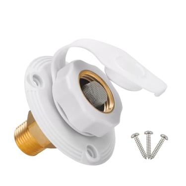 Imagem de DBEIXIWEI Flange de entrada de água RV City com válvula de retenção de latão 7 cm de diâmetro 1/5.1 cm tubo rosqueado interno adequado para trailer