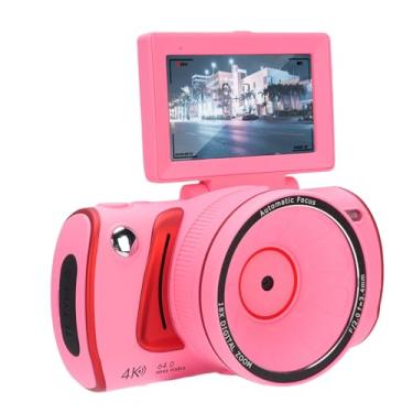 Imagem de Dpofirs Câmera Digital 4K, 18x Zoom WiFi Retro Video Camefocus Autofocus Com Tela Flip de 3 Polegadas, Câmera Portátil de Viagens Portátil de 64MP para Selfie Vlog (Rosa)