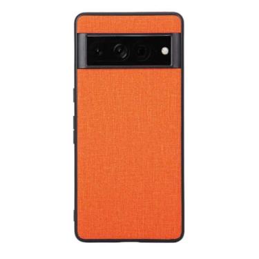 Imagem de Capas Compatível com Google Pixel 7 Pro,Design de padrão de tela,Pproteção completa de 360°,Pplástico macio,Proteção contra queda-Orange