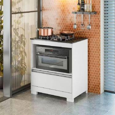 Imagem de Balcão Para Cooktop 4 Bocas Com 1 Gaveta Nt3110 Notável Branco New/ Granito