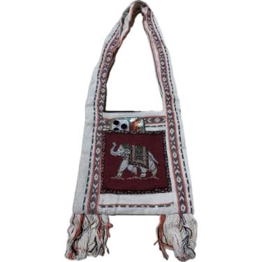 Imagem de Bolsas de ombro femininas modernas de lona hippie bolsas transversais boêmia estampas de animais bolsas Hobo (vermelha)