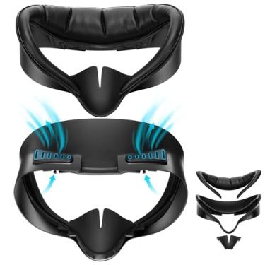 Imagem de ODGG Capa de rosto compatível com Meta/Oculus Quest 3S, interface facial respirável com protetor de suor, almofada de espuma facial de poliuretano macio, almofada de nariz com bloqueio de luz e design