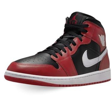 Imagem de Tênis masculino Jordan 1 Mid, Preto/vermelho academia/branco, 38
