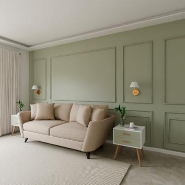 Imagem de Kit 2 Arandelas De Parede Quarto Dormitorio Cabeceira Lateral Lavabo Banheiro Hall De Entrada Corredor Cupula Algodao + Lampada Luz Fria (Dourado Cupula Branco)