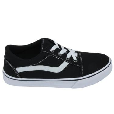 Imagem de Tênis Skatista Clássico Retrô Old Skool Plumax Clássico Preto/Branco 8000 (Preto/Branco, BR, Adulto, Numérico, 41)