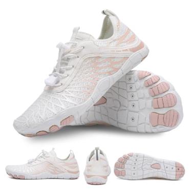 Imagem de Titype Tênis De Caminhada Descalço Para Mulheres E Homens, Calçado Profissional Com Biqueira Larga, Caminhada, Saudável Antiderrapante, Leve, Respirável Aquático, Unissex, Branco, 39