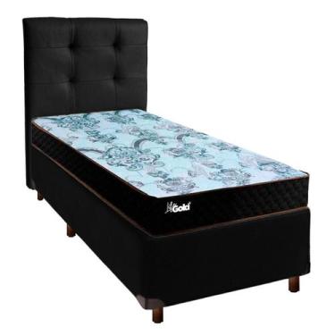 Imagem de Conjunto Cama Box Preto Solteiro + Colchão Molas Ensacadas Life Gold P