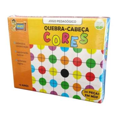 Imagem de Jogo Pedagógico Quebra-Cabeça Cores em MDF - 24 Peças - Uriarte