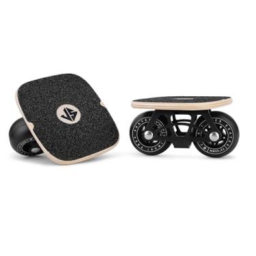 Imagem de Free Skates Placa portátil para patins de deriva, com deck de bordo antiderrapante, skate dividido com rodas de poliuretano rolamentos de alta qualidade (preto)